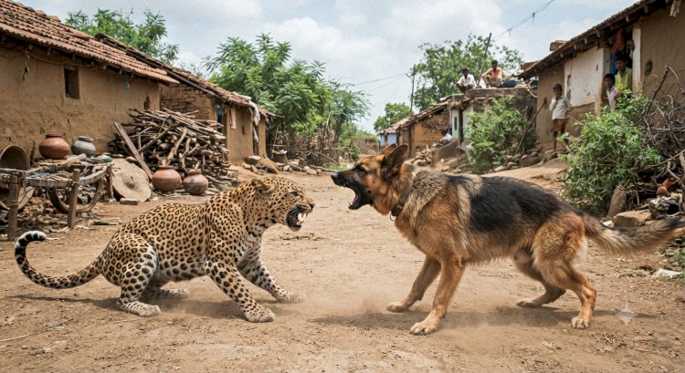 Brave German Shepherd Sacrifices Life to Save Three People from Leopard Attack in Gujarat Navsari