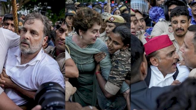 Rahul, Priyanka, Akhilesh detained from protest site near PM's residence; thousands regroup at CJP's Jantar Mantar protest site 