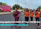 Running Against the Odds: 47-Year-Old Mother Wins Marathon Barefoot in a Saree